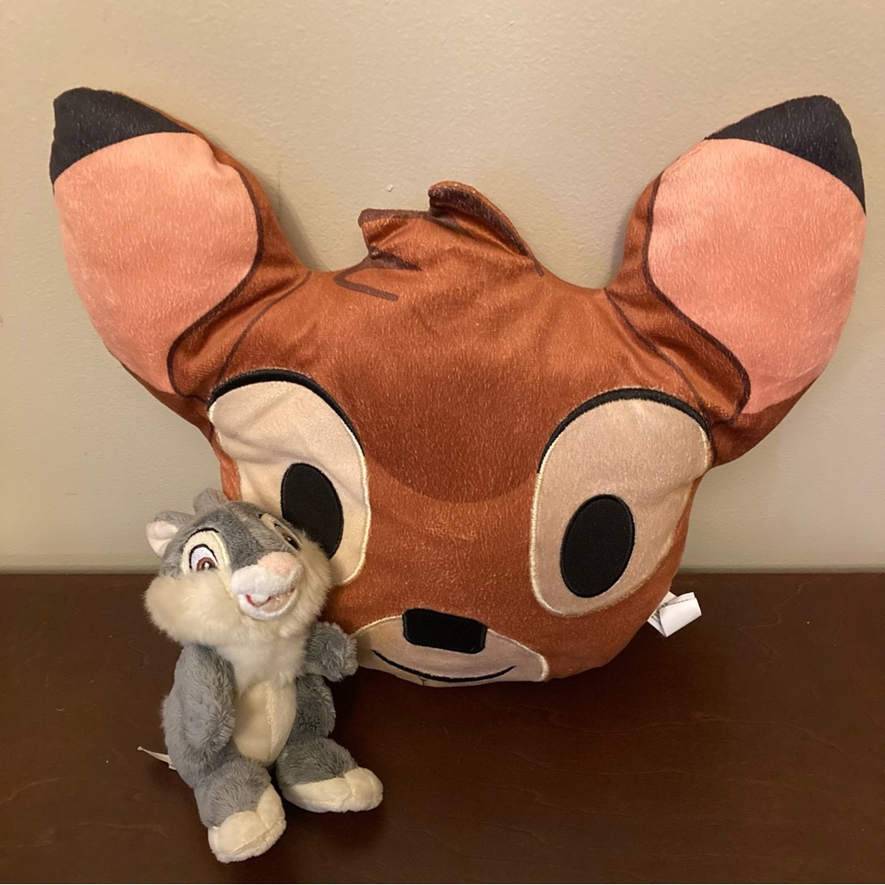 Disney Bambi Pillow & Thumper Bunny Rabbit Stuffed Animal Plush Spring